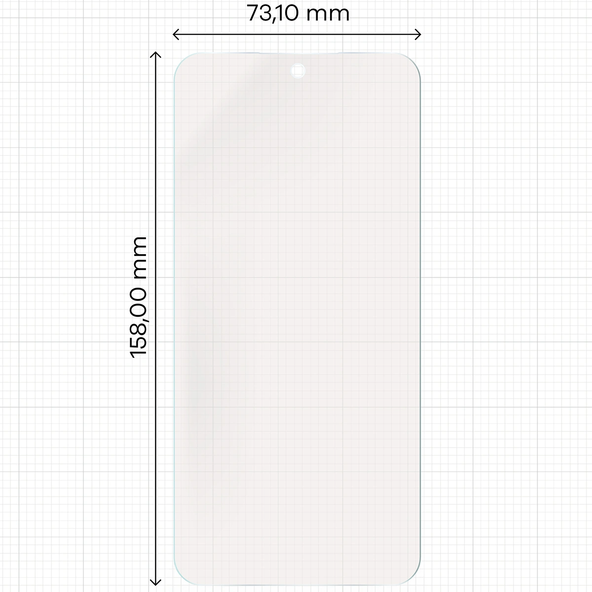 Miarka z wymiarami folii matowej Bizon Film Sun do Samsung Galaxy A56 5G